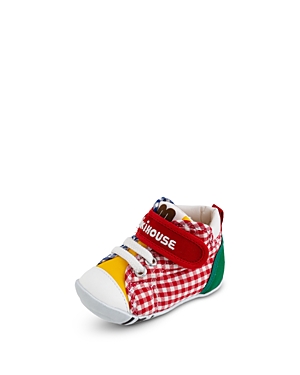 Miki House Unisex Patchwork Gingham High Top First Walker Shoes - Baby, Toddler
