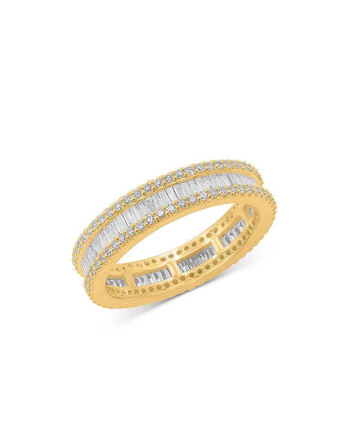 Bloomingdale's Diamond Round & Baguette Eternity Band in 14K Yellow ...
