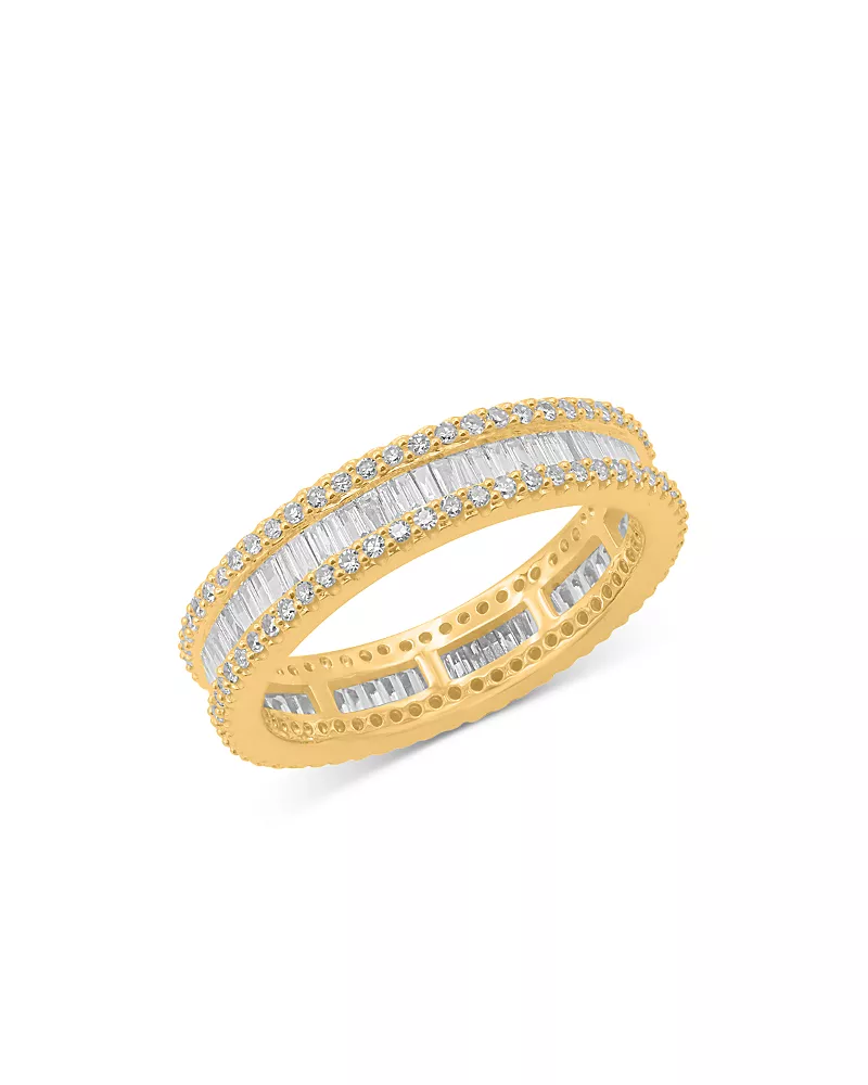 Bloomingdale's Fine Collection Diamond Round & Baguette Eternity Band in 14K Yellow Gold, 1.0 tcw