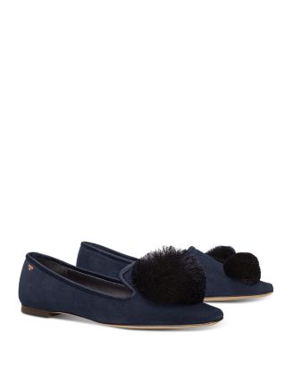 Tory Burch Women's Pom Pom Smoking Loafers | Bloomingdale's