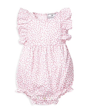 Shop Petite Plume Girls' Sweethearts Ruffled Romper - Baby In Pink