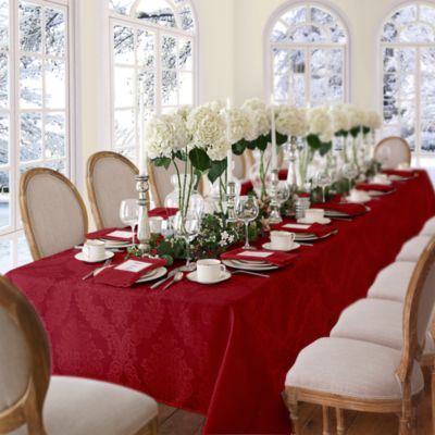 Barcelona Jacquard Damask Square Tablecloth, 52" x 52"