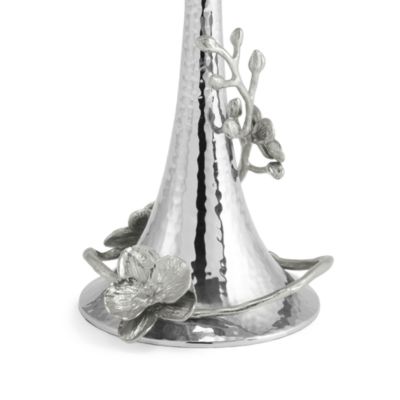 White Orchid Taper Candleholder, Set of 2