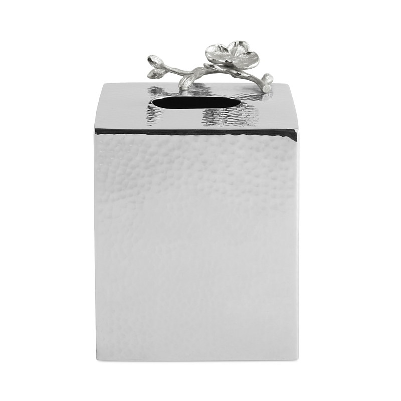 Michael Aram White Orchid Tissue Box Holder In Stainless Steel