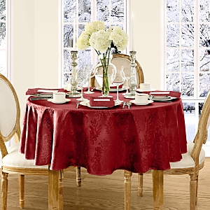 Villeroy & Boch Elrene Barcelona Jacquard Damask Oval Tablecloth, 84 X 60 In Red