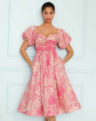 Hope for Flowers by Tracy Reese ★ Linen Smocked Midi Dress Smocked Dress – Hope for Flowers by Tracy Reese