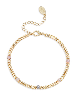 Aqua Tonal Imitation Pearl Link Bracelet - 100% Exclusive