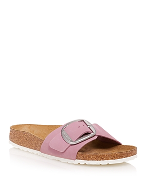 Birkenstock Madrid Big Buckle - Nubuck Leather Slipper With Buckle In Orchid Nubuck/brushed Silver