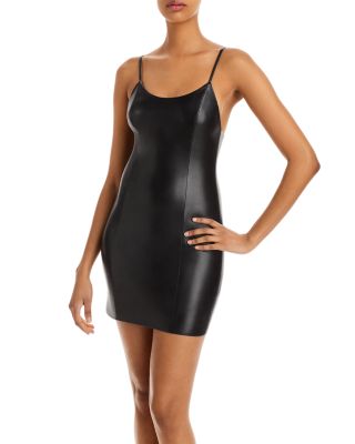 Alice and Olivia Nelle Vegan Leather Fitted Mini Dress | Bloomingdale's  Women