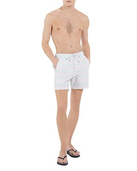 Men for Men The Kooples Black Swim Shorts With Hawaiian Print Mens Clothing Beachwear Boardshorts and swim shorts 
