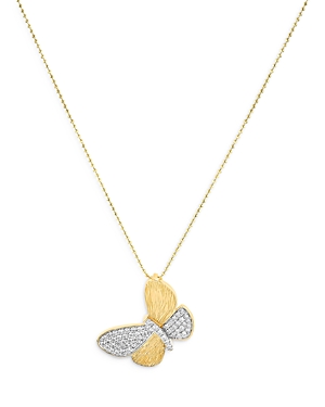 Bloomingdale's Diamond Butterfly Pendant Necklace In 14k Yellow Gold, 0.50 Ct. T.w - 100% Exclusive In White/gold