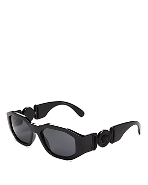 Versace Square Sunglasses, 53mm In Black/gray Solid