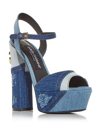 Dolce & Gabbana Women's Patchwork Platform High Block Heel Sandals |  Bloomingdale's