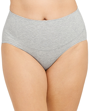 Spanx Cotton Blend Control Briefs In Heather Grey