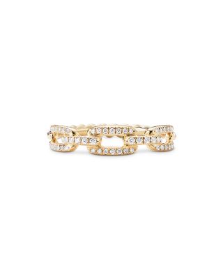 18K Yellow Gold Diamond Link Statement Rings