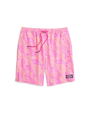 Vineyard Vines Chappy Swim Trunks In Fish Line Papaya