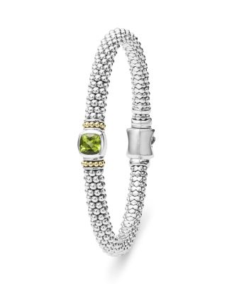 Sterling Silver & 18K Yellow Gold Rittenhouse Peridot Solitaire Link Bracelet