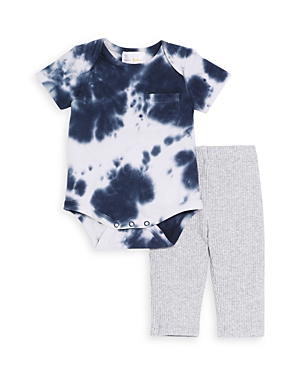 Bloomie's Baby Boys' Tie Dyed Bodysuit & Ribbed Trousers Set, Baby - 100% Exclusive In Navy