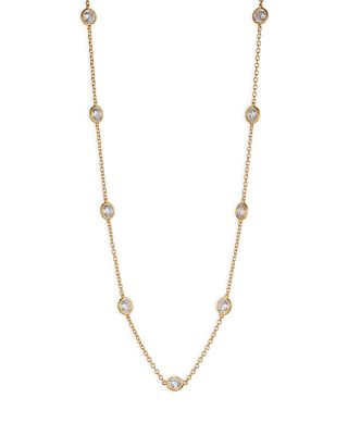 cz station necklace 14k