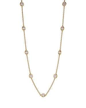 Nadri Elevate Cubic Zirconia Station Necklace in 18K Gold Plated, 16-18