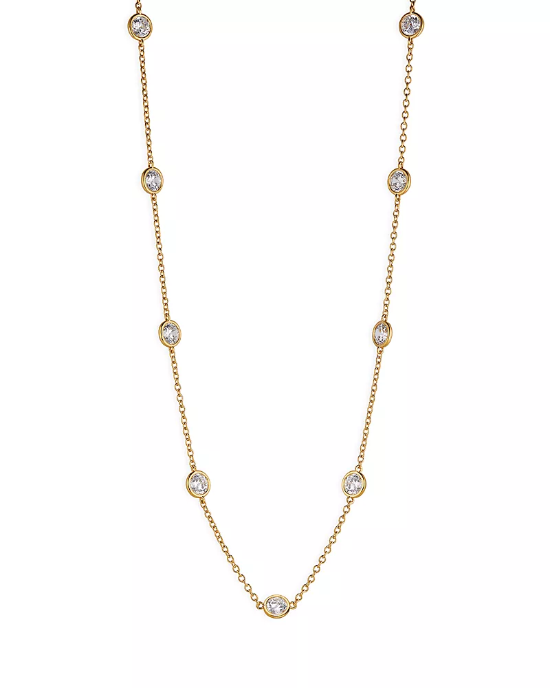 Nadri Elevate Cubic Zirconia Station Necklace in 18K Gold Plated, 16