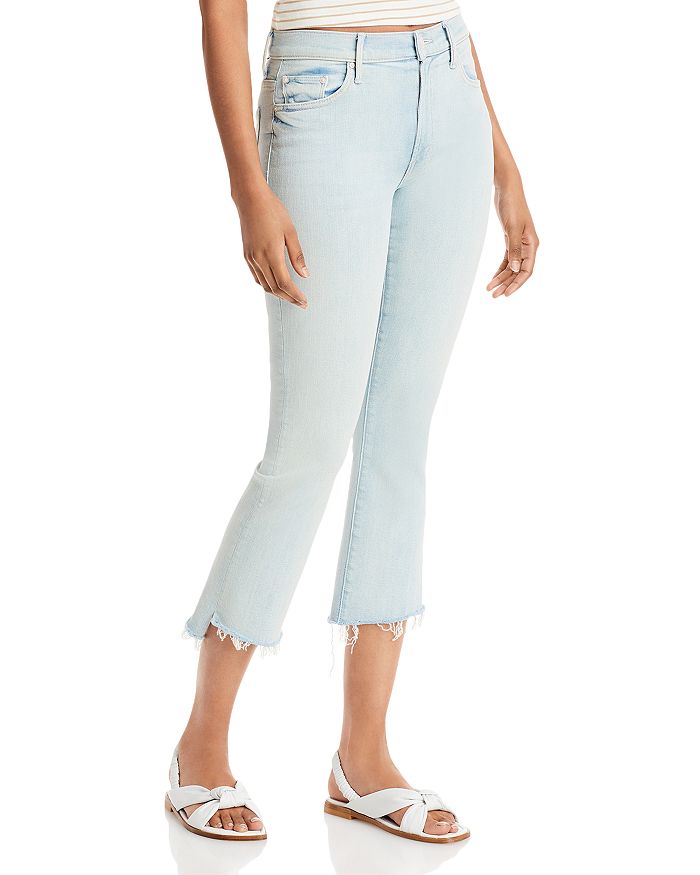 Mother The Insider High Rise Crop Step Fray Bootcut Jeans In Sexico Mexico