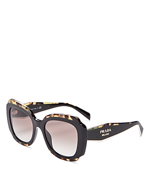 Prada Bicolor Square Acetate Sunglasses In Havana/brown Gradient