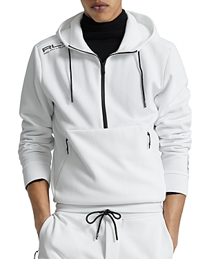 Polo Ralph Lauren Rlx Fleece Half Zip Hoodie In Pure White