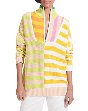 Staud Hampton Striped Chunky-knit Cotton-blend Sweater In Capri Stripe Multi