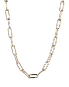 Ralph Lauren - Paperclip Link Collar Necklace in Gold Tone, 16"-19"
