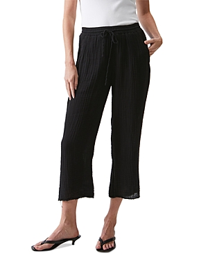 Michael Stars Ashton Pull-on Tapered Cropped Pants In Black