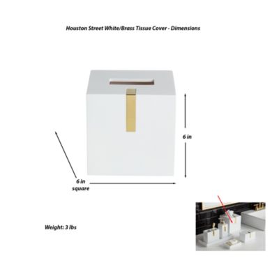 Houston Street White/Brass Tissue Cover