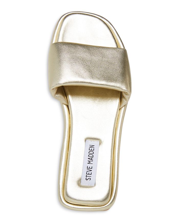 STEVE MADDEN - Women's Clyde Square Toe Leather Slide Sandals