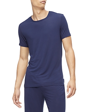 Shop Calvin Klein Ultra Soft Stretch Solid Tee In Blue Shadow