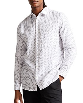 HEFASDM Mens Long-Sleeve Business Stitch Comfy Regular-Fit Linen Shirts