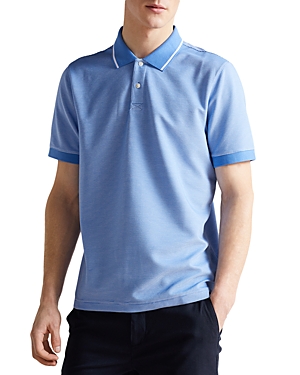 Ted Baker Ellerby Striped Woven Polo Shirt In Blue
