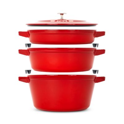 4 Pc. Stackable Enameled Cast Iron Set