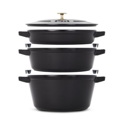 4 Pc. Stackable Enameled Cast Iron Set