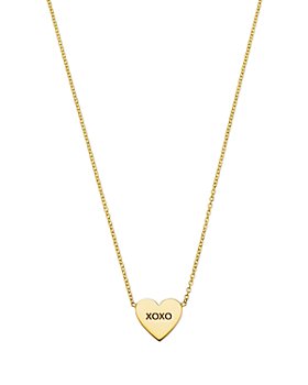 Zoë Chicco - 14K Yellow Gold Feel the Love XOXO Heart Pendant Necklace, 14-16"