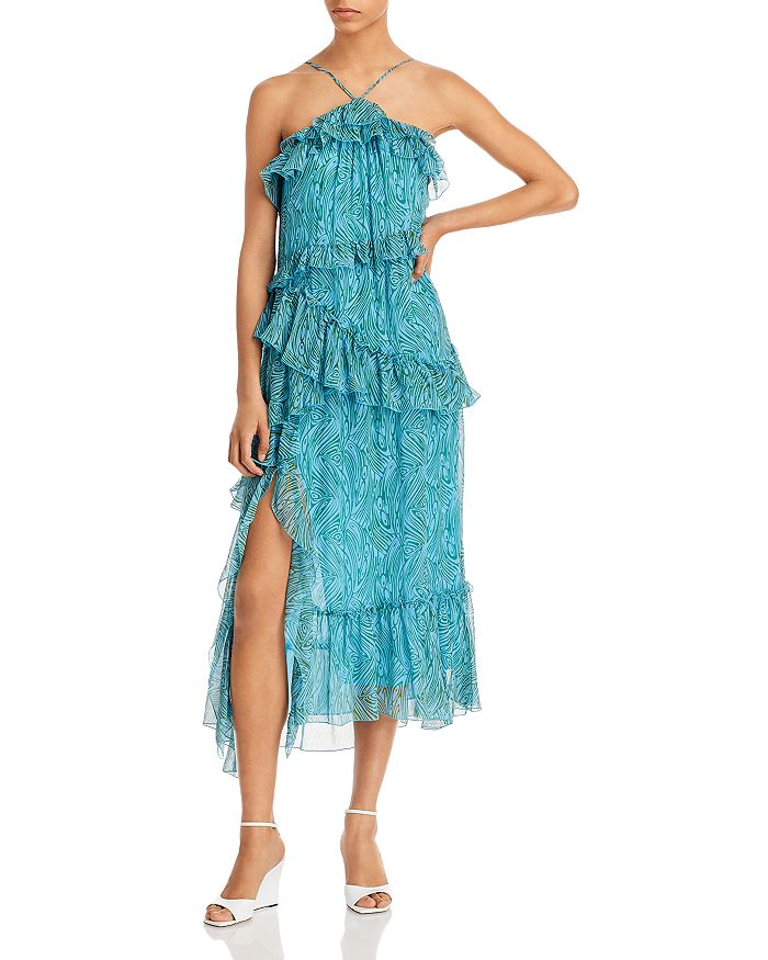 Cinq à Sept Rayner Printed Ruffled Midi Dress | Bloomingdale's