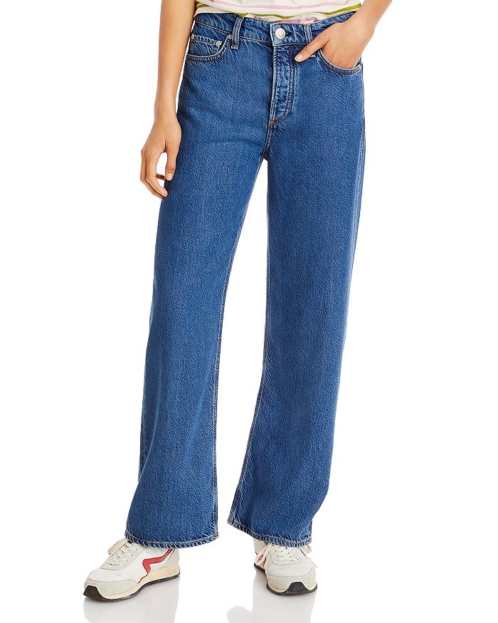 Rag & Bone Logan Featherweight High Rise Wide Leg Jeans In Lily