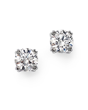 Bloomingdale's Certified Round Diamond Stud Earrings In 14k White Gold Featuring Diamonds With The De Beers Code Of