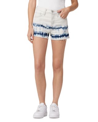 Rise Denim Shorts in Tie Dye Bleach 