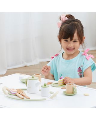 Little Chef Frankfurt 20 Piece Wooden Play Kitchen Tea Party Set - Ages 3+