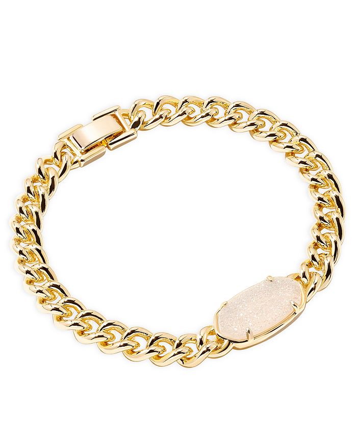 Kendra Scott Elaina Drusy Stone Chain Link Bracelet in 14K Gold Plated