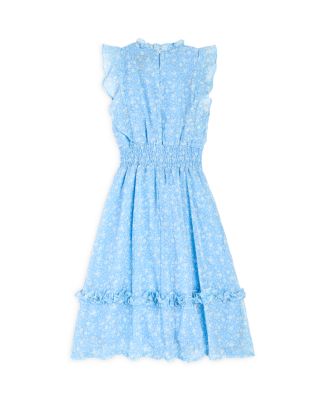AQUA Girls' Floral Flutter Sleeve Midi Dress, Big Kid - 100% Exclusive |  Bloomingdale's