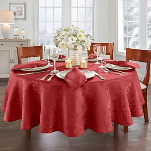 Villeroy & Boch Elrene Caiden Elegance Damask Round Tablecloth, 90 X 90 In Red