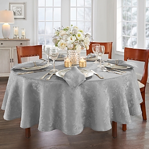 Elrene Home Fashions Elrene Caiden Elegance Damask Round Tablecloth, 90 X 90 In Silver