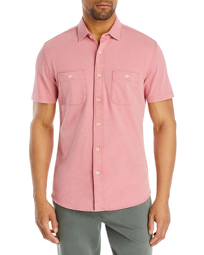 Faherty Seasons Cotton Knit Solid Regular Fit Button Down Shirt