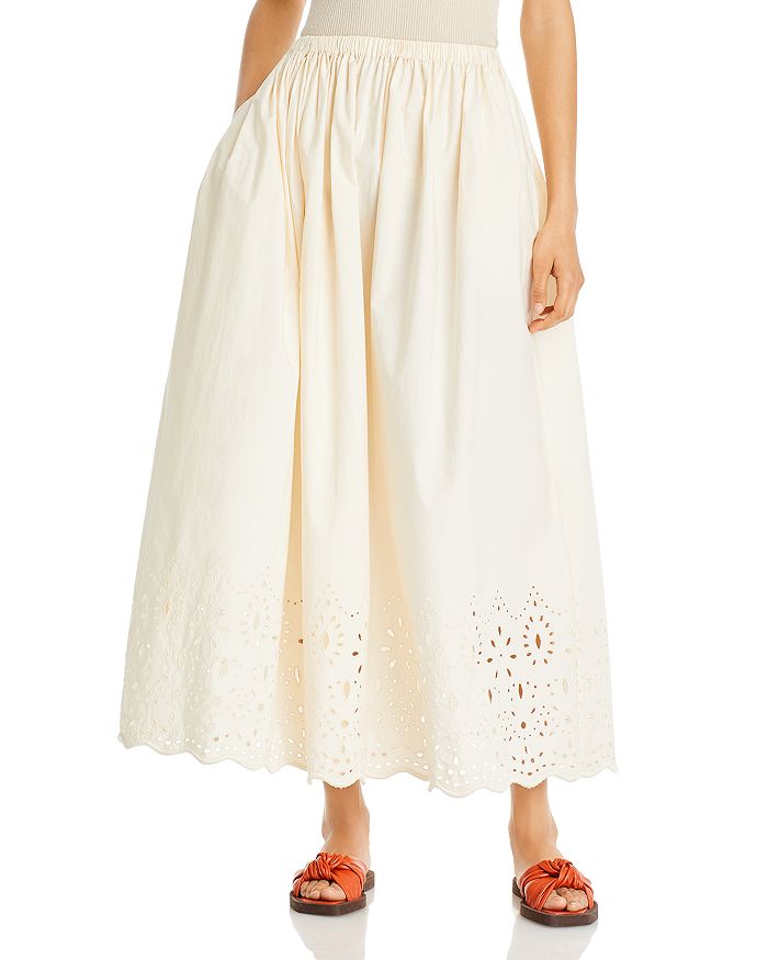 RHODE Audrey Embroidered Maxi Skirt Bloomingdale s